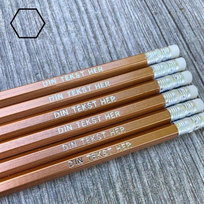 Metallic kobber blyanter med navn
