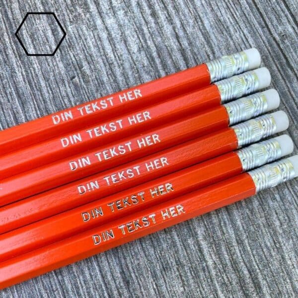 Orange blyanter med navn