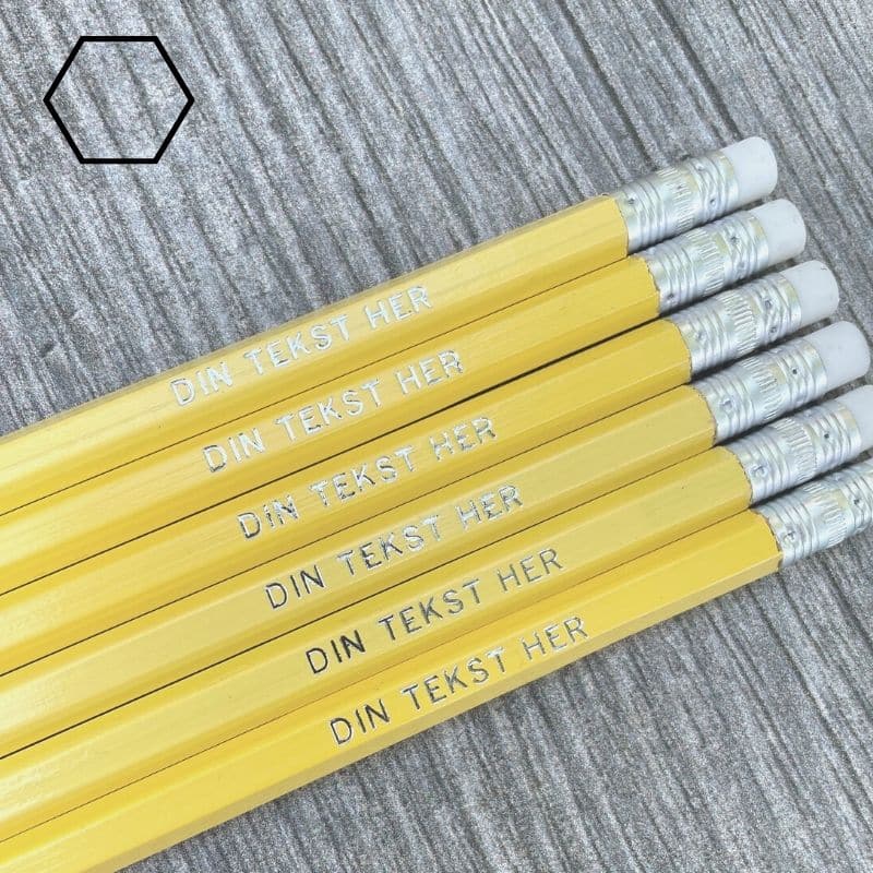 Pastelgule blyanter med tryk