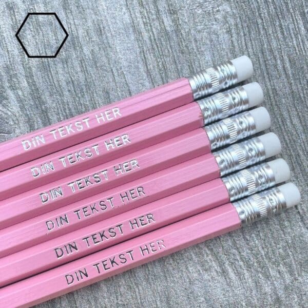 Pastellyserøde blyanter med navn