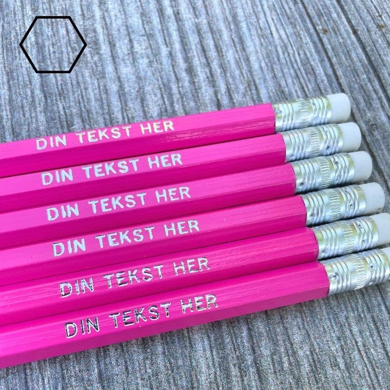 Flotte candy pink blyanter med navn