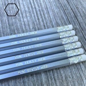 Metallic sølv blyanter med tryk