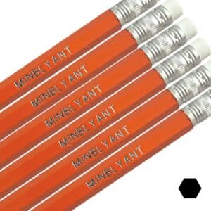Orange name pencils hexagonal