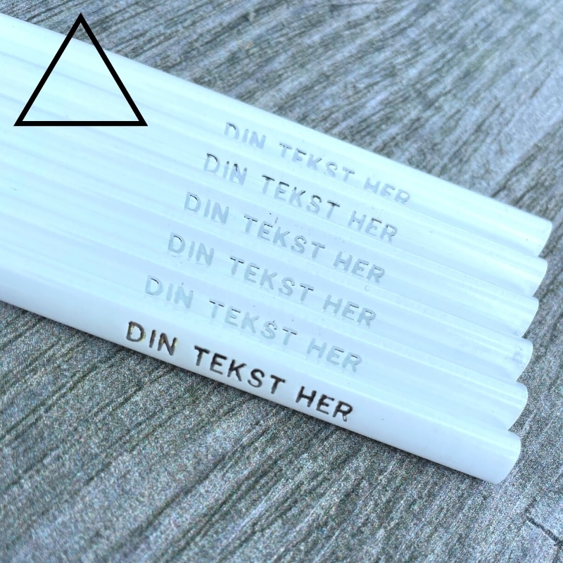 HVide trekantede blyanter med navn