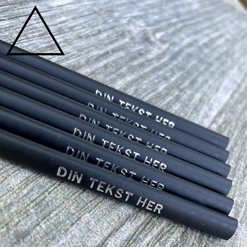 Black triangular pencils with name