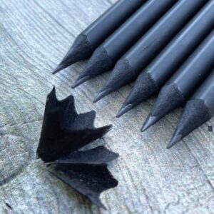 Black colored pencils with name