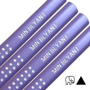 Purple Sparkle Jumbo pencils with name. Faber-Castell