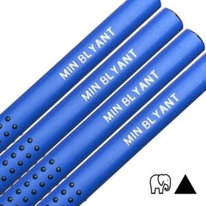 Faber-Castell blå grip blyanter med navn. Jumbo tykkelse