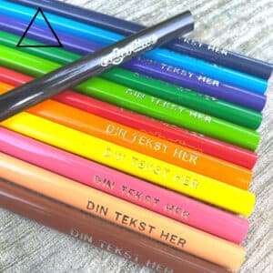 Triangular colored pencils with the name Colortime