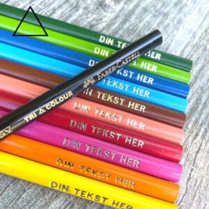 Trekantiga färgpennor med namn från Faber Castell