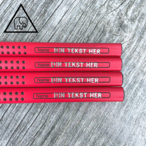 Røde trekantede jumbo blyanter Faber Castell Grip. Med navn