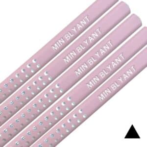 Rosa Sparkle glitterpennor med namn från Faber-Castell