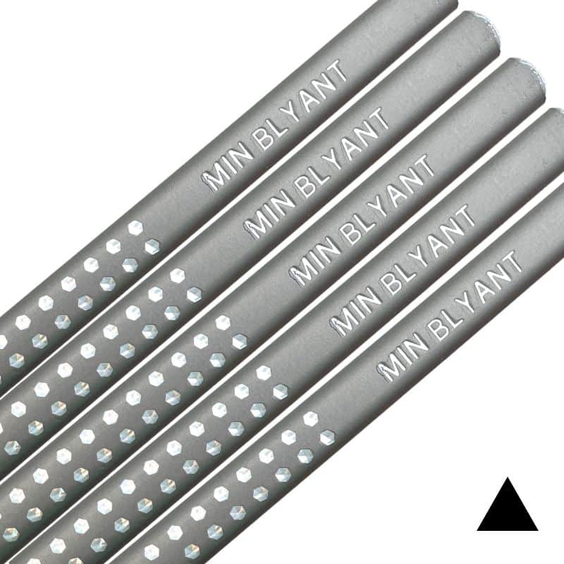 Sølv Sparkle blyanter med navn fra Faber-Castell