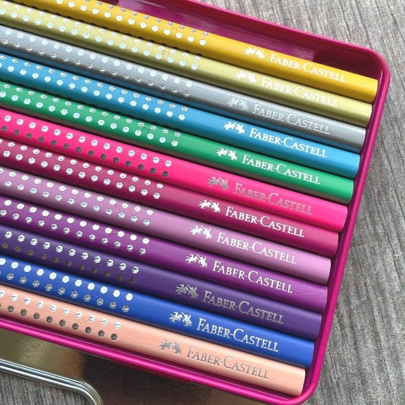 Faber-Castell Sparkle Grip Colored pencils in box. 12 pcs