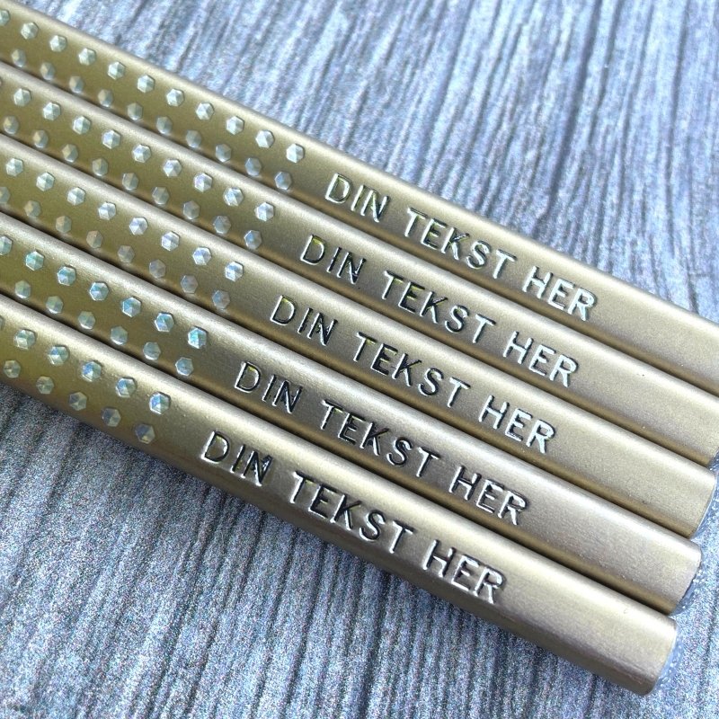 Pencils with name. Gold colored grip pencils from Faber-Castell