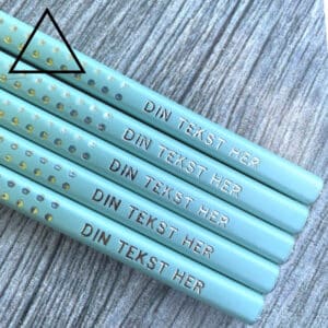 Mintgrønne Sparke Faber Castell blyanter med navn
