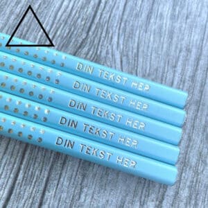 Pastelblå turkis Faber Castell blyanter Sparkle med navn