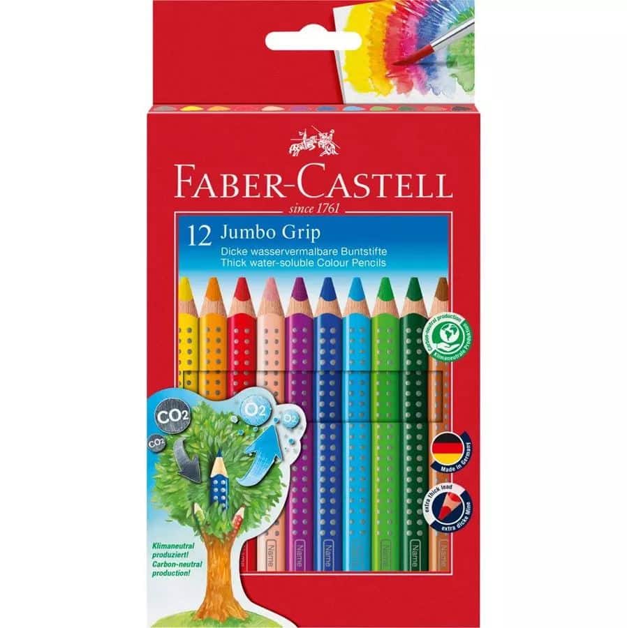 Faber-Castell jumbo farveblyanter Grip med navn