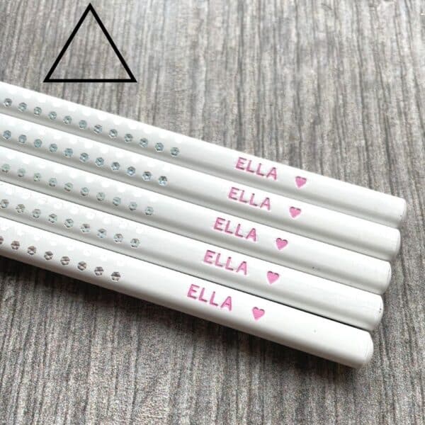Hvide Faber-Castell Grip blyanter med Sparkle