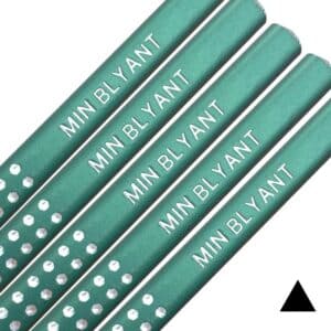 Grønne grip blyanter med navn. Sparkle Faber-Castell