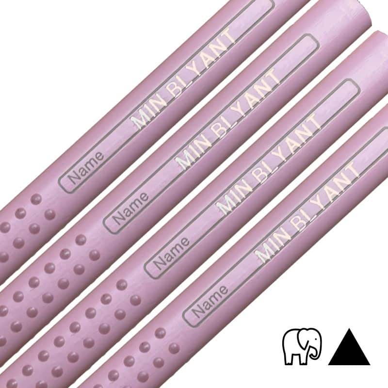 Dusty pink jumbo pencils with name