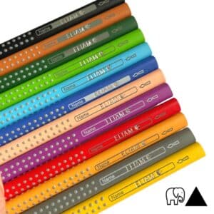 Faber-Castell 12 jumbofärgade pennor med namn