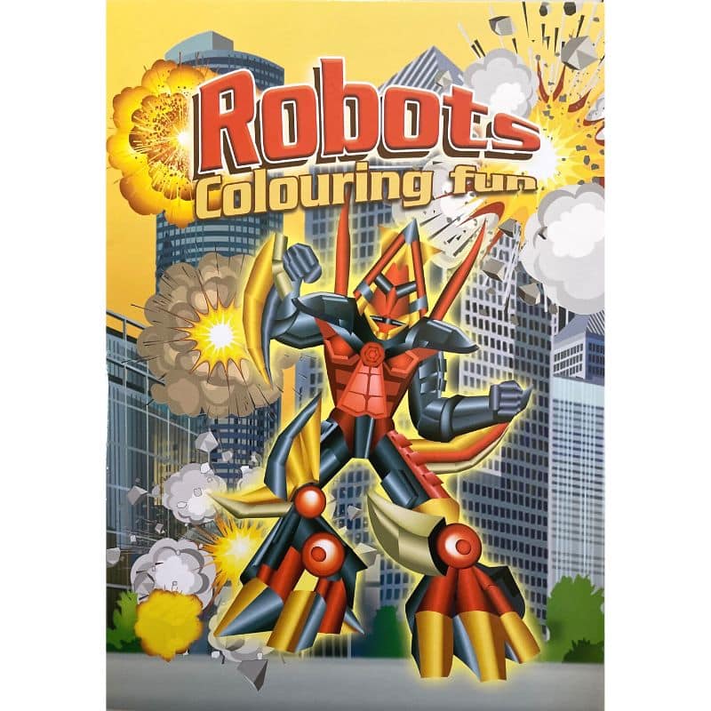 Målarbok för barn med robotar