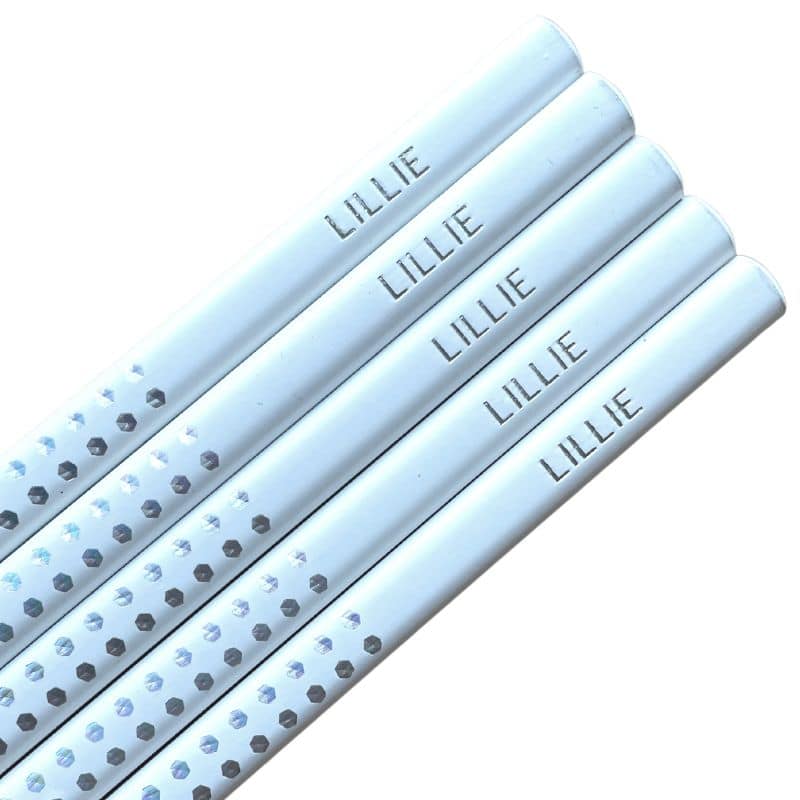 Hvide Faber Castell Grip blyanter med navn