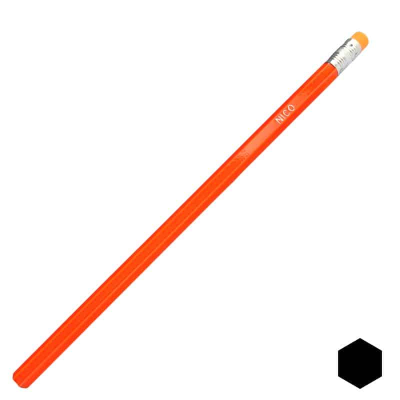 Nice neon orange quality pencils with name