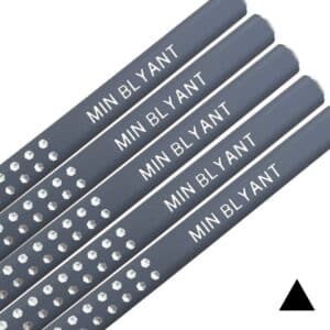 Dark gray Sparkle pencils with name. Faber-Castell