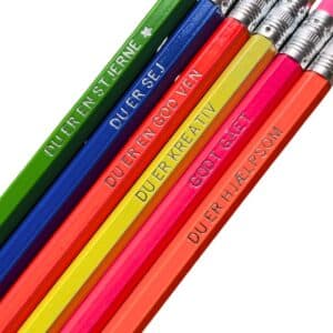 Pencils with motivational text for school students