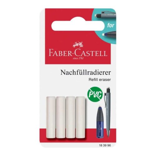 Refill viskelæder til Poly Matic stiftblyant fra Faber-Castell. Æske med 4 stk