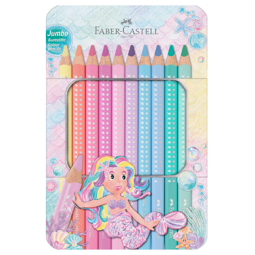 Faber-Castell Jumbo Grip sparkle pastel farveblyanter 10 stk.